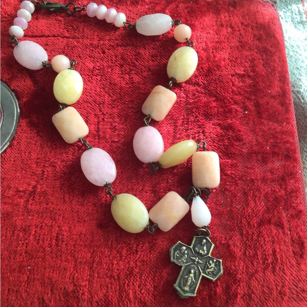 Candy Colored Beaded Saint Necklace Choker!